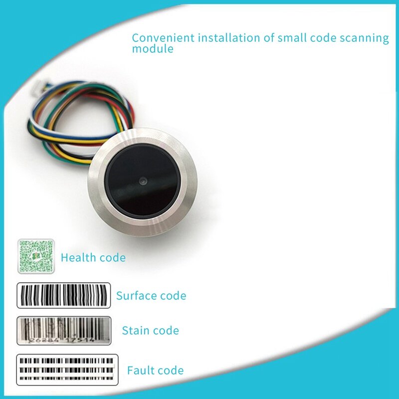 Gm861 metal led anel de controle luz indicadora interface uart 1d/2d código de barras qr código código de barras módulo leitor