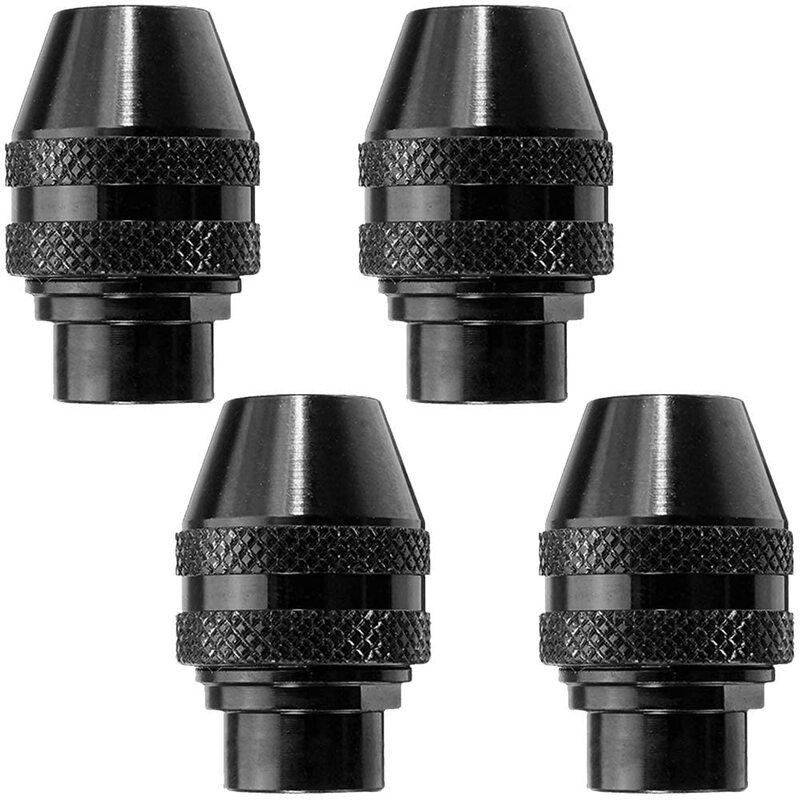 Universal Mini Keyless Drill Chuck, Quick Change, Ferramenta de moedor elétrico, Multifunções, Dremel, 0.4-3.2mm, 4 pcs