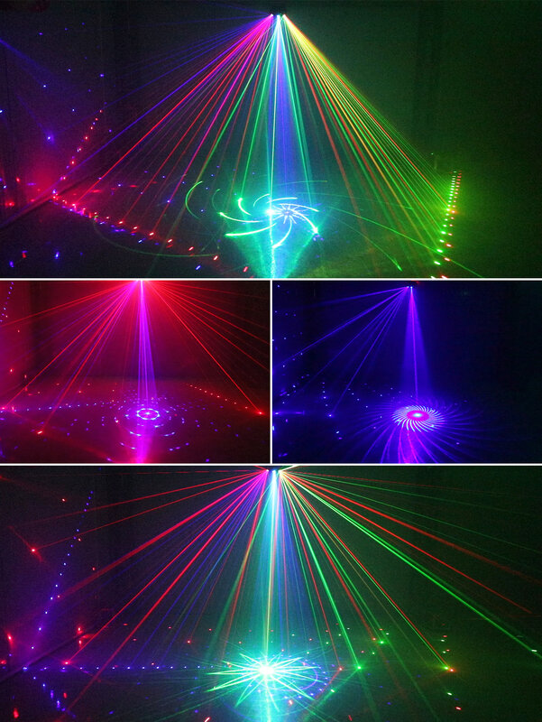 Ngoài Hành Tinh 15 Mắt RGB Disco DJ Chùm Tia Laser Chiếu DMX Từ Xa Nhấp Nháy Ánh Sáng Sân Khấu Tác Dụng Quà Giáng Đảng Ngày Lễ Halloween đèn