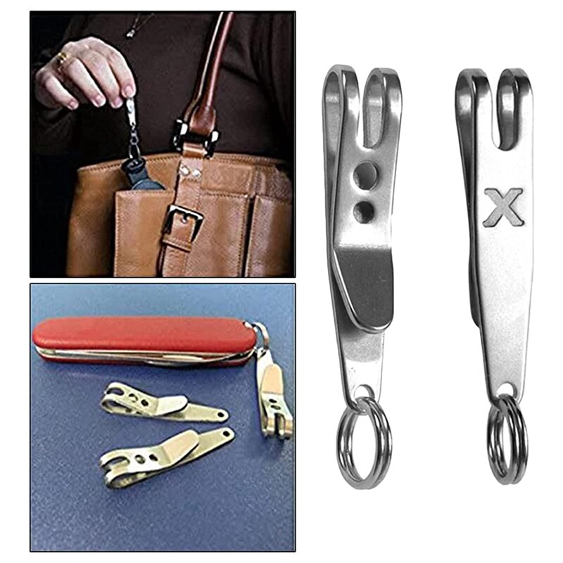 Multi-Purpose Clip Keychains Suspension Clip Tool With Carabiner Perfect For Hanging EDC Tools, Flashlights Etc.