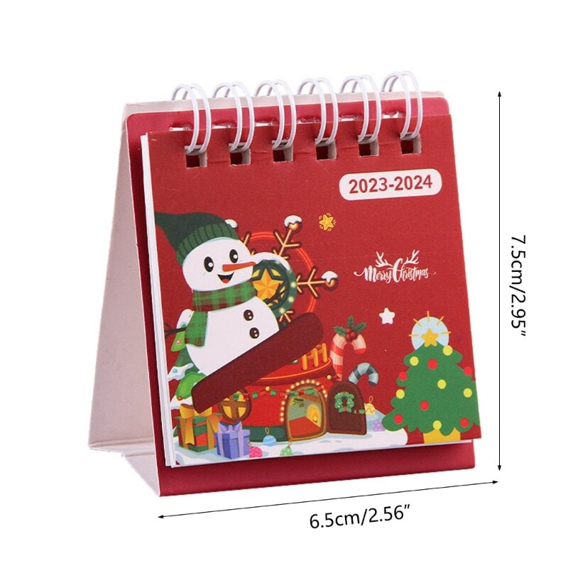 Kalenderplanner 2024, maandkalender 2024 Kalender Kerst Mini Office Desktop Kalender 09/2023 tot 12/2024,