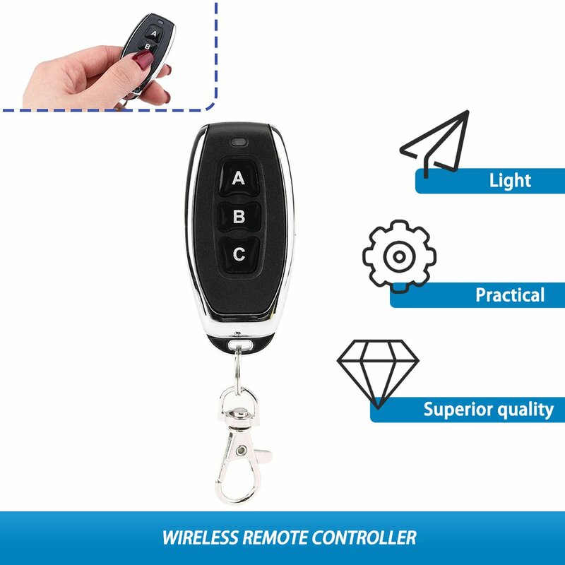 Kunci Remote Control Universal 433MHZ untuk pintu garasi kunci elektrik kloning nirkabel kunci salinan kompatibel kode tetap kode belajar