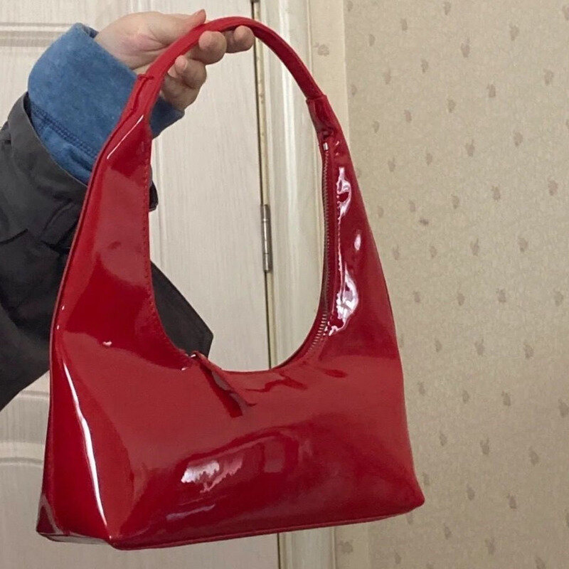 Роскошная Глянцевая сумка на плечо, модная сумка через плечо для женщин, повседневная Высококачественная сумка-мессенджер, универсальная модная сумка через плечо