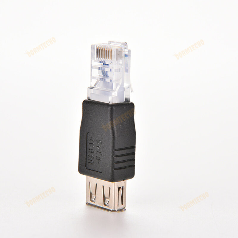 New Arrival Female A Adapter Connector PC Crystal Head LAN Network Cable Ethernet Converter Plug Male to USB 2.0 AF Laptop RJ45