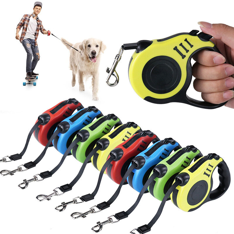 Laisse rétractable automatique pour chien, ULde traction, ceinture flexible, produit pour petit, moyen et grand chien, 3 m, 5 m