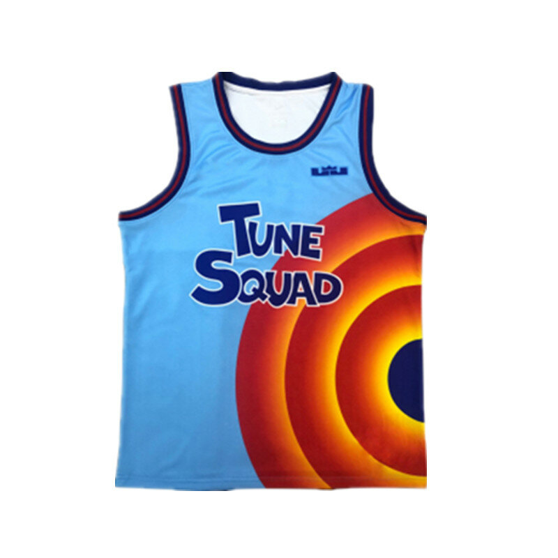 Camiseta de baloncesto de película para niños y niñas, chaleco, pantalones cortos, traje de Cosplay de James Tune Squad, ropa deportiva de moda de verano