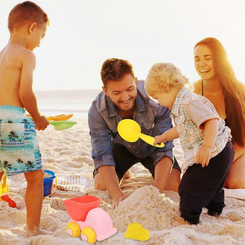 Juguetes de arena de playa para niños, juguetes de playa para niños al aire libre, colores brillantes, diversión al aire libre, patio trasero, piscina de lago, 5 piezas