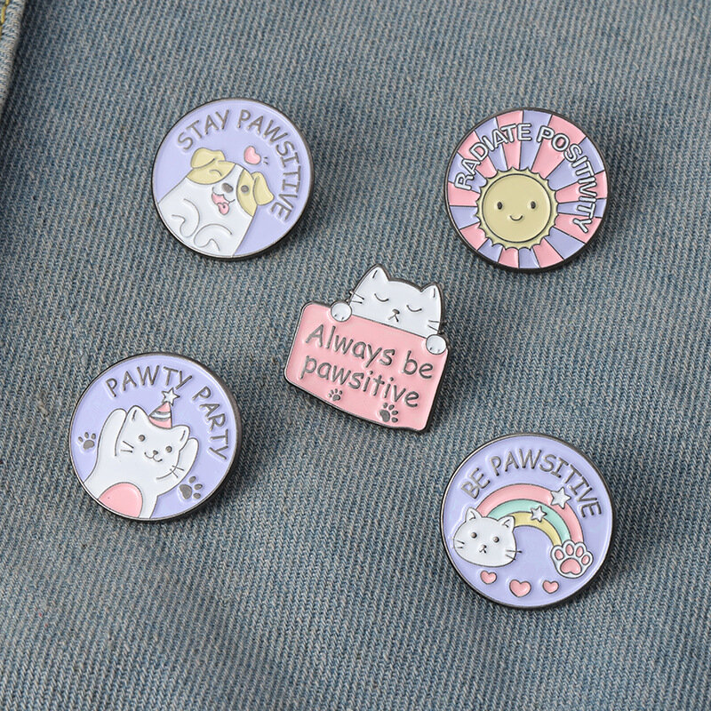 Cartoon Cat Paw spilla gattino caffè stella gatto alfabeto rotondo lega di olio accessori di abbigliamento zaino spilla distintivo spilla