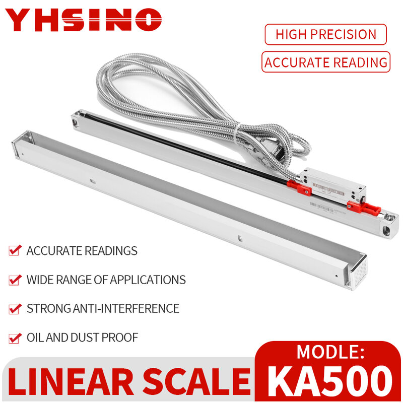Linear Ruler Digital Readout Lathe 70mm 2.76" Optical Length Precision Linear Ruler Aluminum Body for Mill Mills and Accessorie