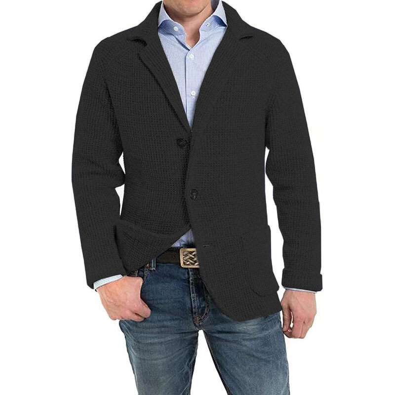 2023 męski sweter z dzianiny w stylu Casual sweter z kołnierzem z długim rękawem moda męska jesienno-zimowa ciepła kurtka