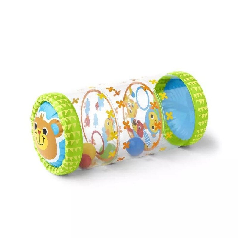 Inflável Baby Crawling Roller Toy, chocalho e bola, PVC, desenvolvimento precoce, infantil Crawling Toys para 6 meses de idade, 1, 2, 3 anos
