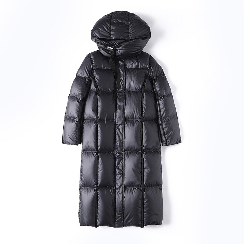 White Duck Down Jacket for Women Extended Winter New Style Thickened Warmth Loose Fitting Fashion Jacket for Women