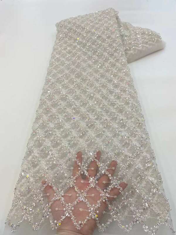 Новейшая сетчатая кружевная ткань с блестками и вышивкой, эластичная африканская кружевная ткань, французская Тюлевая кружевная ткань для свадьбы