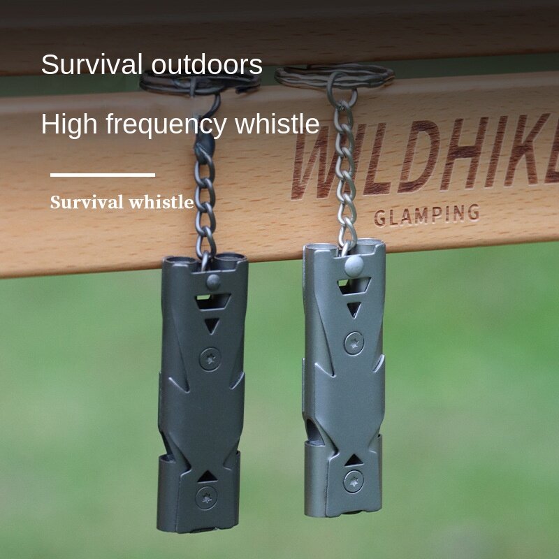 Survival Whistle Double Blast Whistle Outdoor Distress Whistle Stainless Steel Earthquake Rescue Whistle High Decibel Whistle