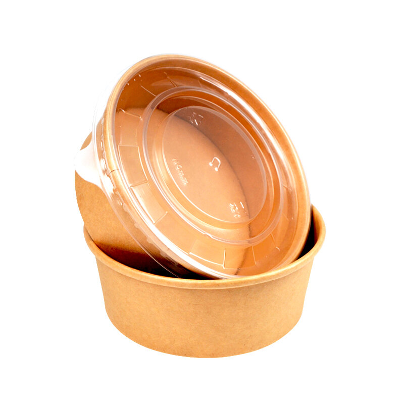 Prodotto personalizzato Design personalizzato Logo personalizzato stampato OME Paper Bowl Take Away Food Bowl con coperchio in PP
