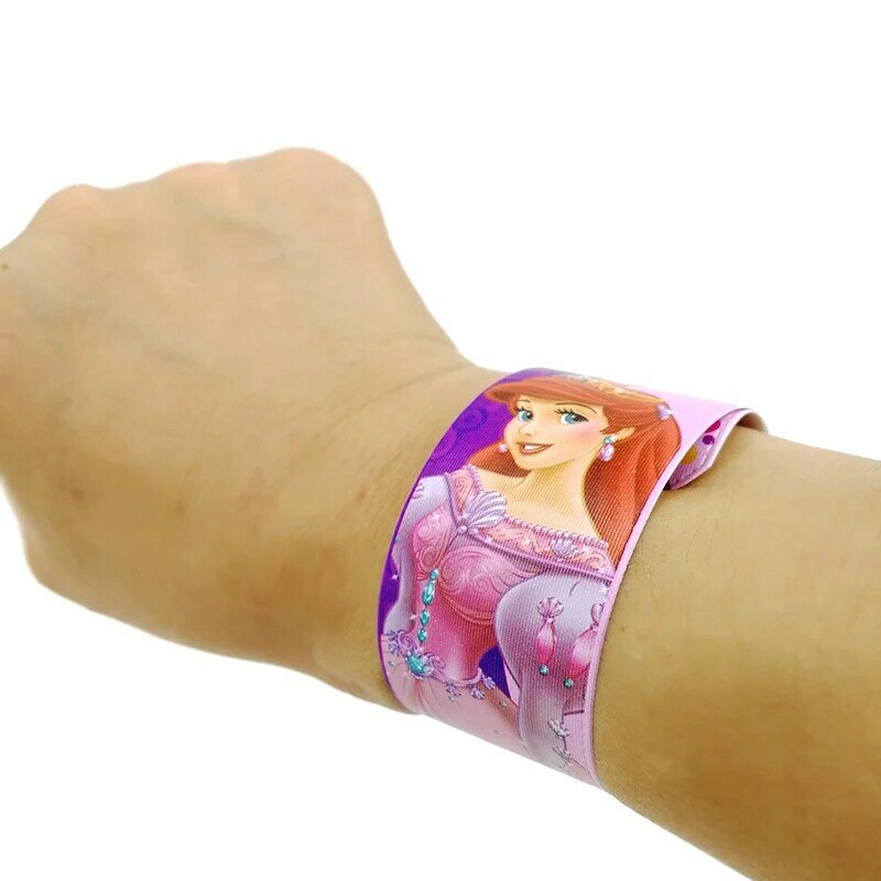 12PCS Disney Princess Birthday Party Favor Slap Bracelet Toy Kids Happy Birthday Gift Souvenir Cute Giveaway