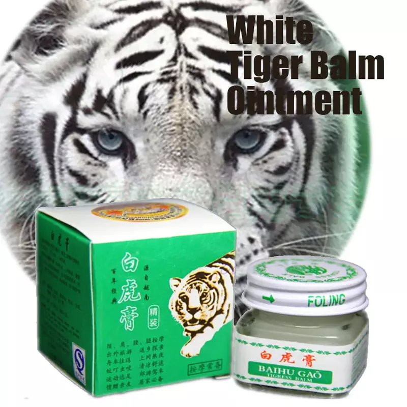 Bálsamo de tigre blanco de Vietnam para el dolor de cabeza, 2 piezas, dolor de muelas, estómago, mareos fríos, bálsamo esencial para picaduras de insectos, analgésico muscular