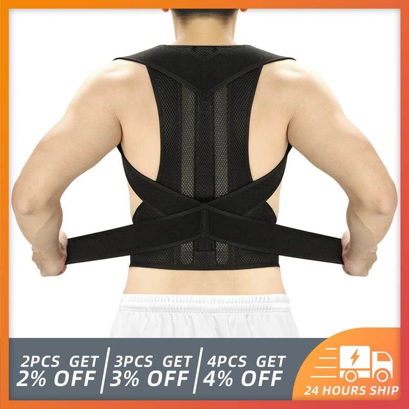 Corretor de postura ajustável para as costas, cinta unissex, suporte para clavícula, parada, curvatura e curvatura