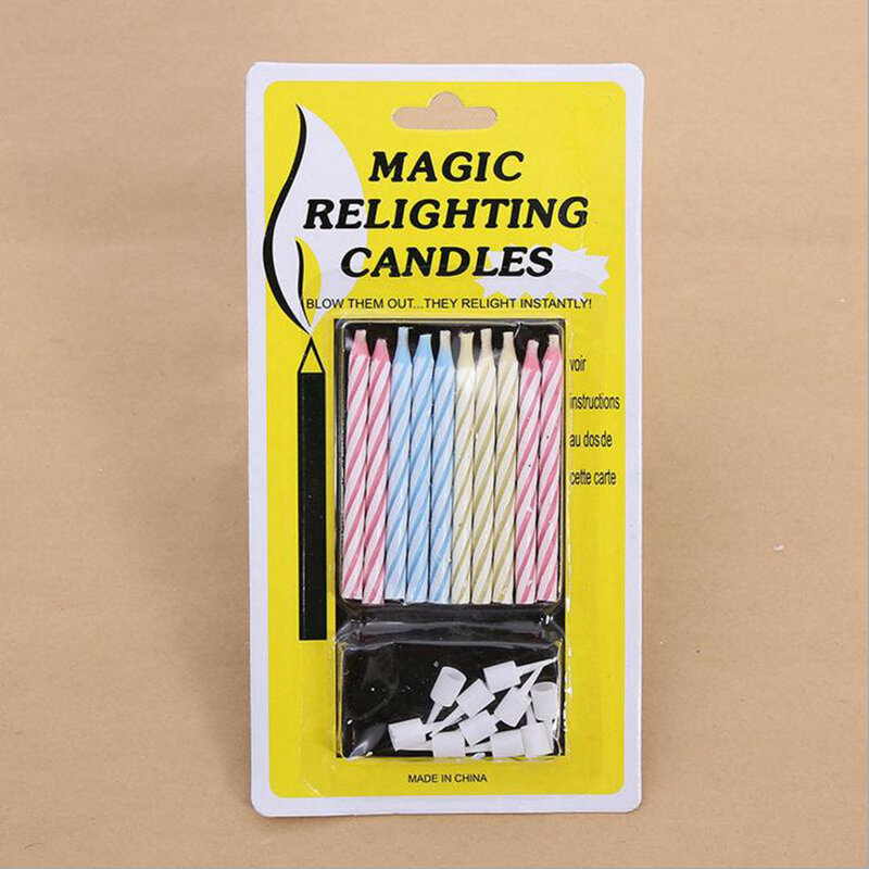 Funny Trick Relighting Candle 10 Pcs Birthday Cake Decors Prank Party Kids Toys Children Educational Toys Learning Games For Kid