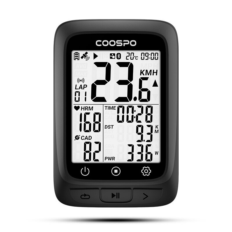 COOSPO bbدراجة كمبيوتر GPS ركوب الدراجات عداد المسافات عداد السرعة "FSTN bluetothant 5.0 + مقاوم للماء GPS BDS