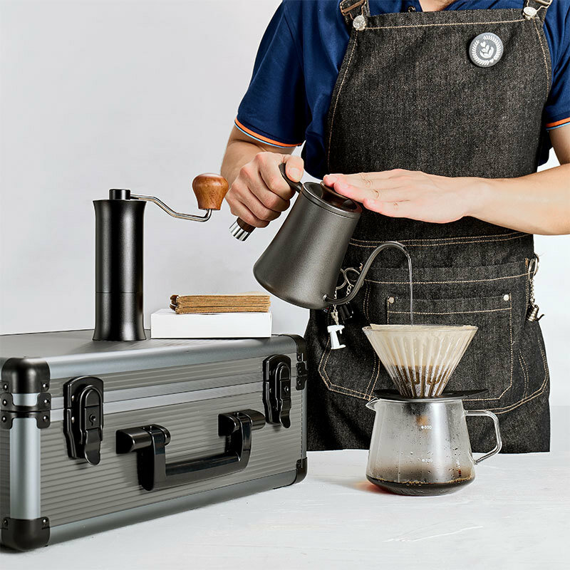 اليدوية القهوة مجموعة في الهواء الطلق معدات القهوة الفول طاحونة القهوة وعاء هدية بالتنقيط تصفية القهوة هدية صندوق