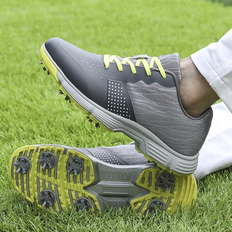 Zapatos de Golf impermeables para hombre, zapatillas clásicas de entrenamiento deportivo al aire libre, sin clavos, talla grande 13 14