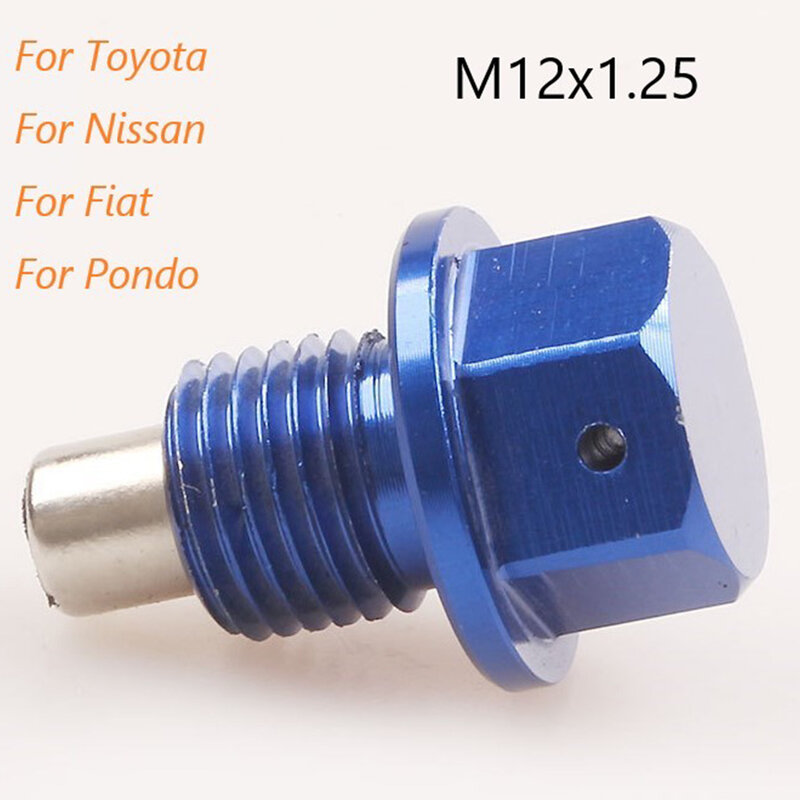 Анодированная Магнитная сливная пробка для замены масла, Болтовая шайба X1.25 синего цвета для Toyota, магнитный винт для замены масла из алюминиевого сплава, синий * 1,25