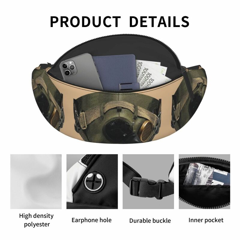 Pilot's Oxygen Dumpling Bags Stuff For Unisex Stylish Air Fighter Helmet Army Belt Bag