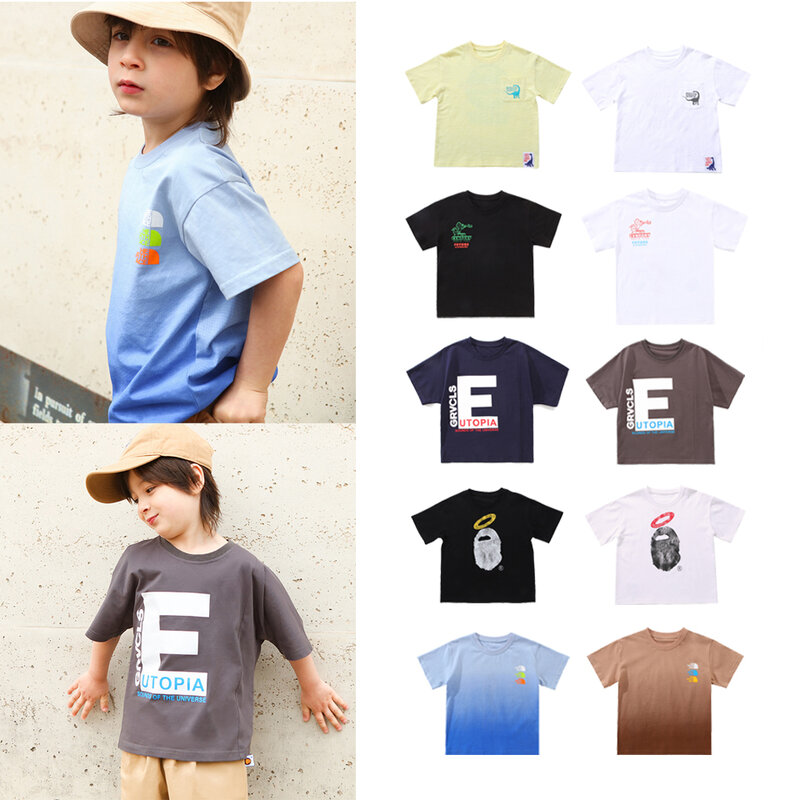 T-shirt en coton à manches courtes pour bébé fille et garçon, vêtements d'été à la mode, chemises cool et mignonnes, nouvelle collection 2024