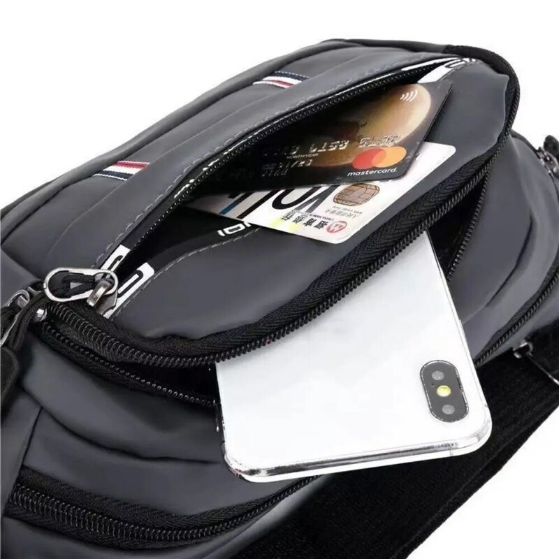 Bolso de pecho de tela Oxford multifuncional para hombre, bolsa de cintura de gran capacidad para teléfono móvil, Unisex, negro, gris, azul, verde, moda