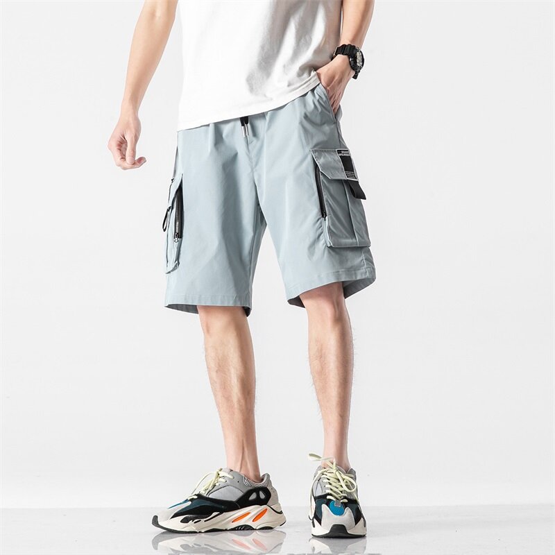 2023 Summer New Cargo Shorts Men Cotton Loose Solid Casual Straight Fashion Outdoor Sports Gym Jogger Short Cargo Pants For Men