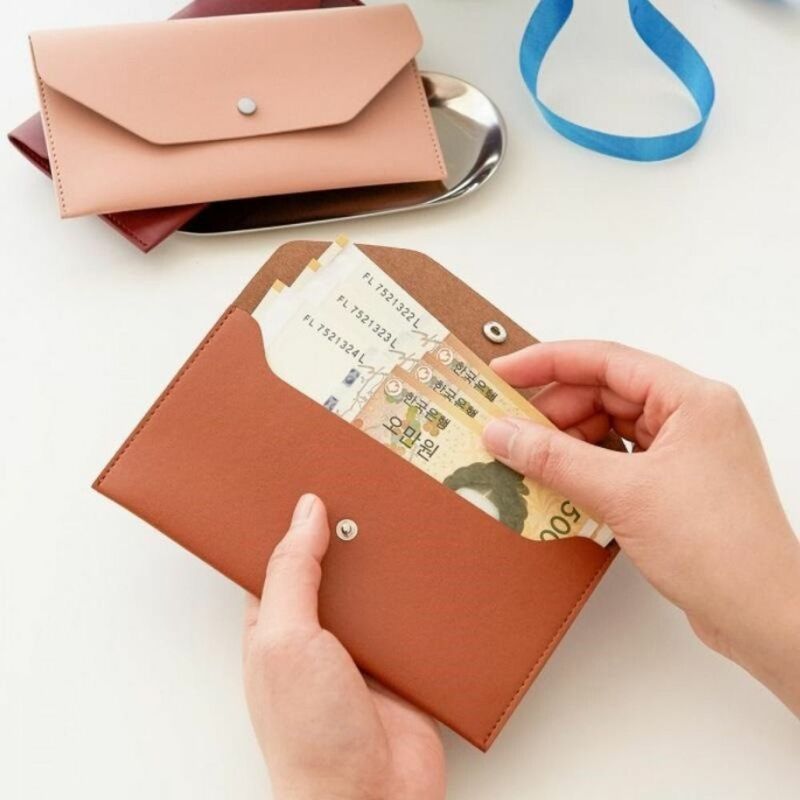 여성용 다기능 PU 가죽 봉투 지갑, 긴 클러치 백, 동전 지갑, 휴대용 체인지 백, 한국 스타일