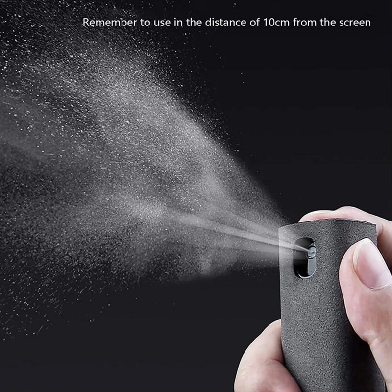 2 in1 Set di flaconi Spray per la pulizia dello schermo in microfibra per telefono cellulare Ipad Computer panno in microfibra salviette per occhiali per la pulizia dell'iphone
