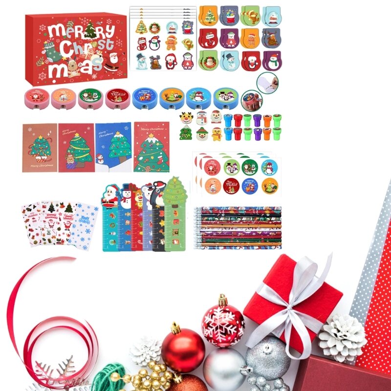Детские канцелярские наборы, рождественские канцелярские товары, подарочный набор, ластик, рождественские подарки, набор детские