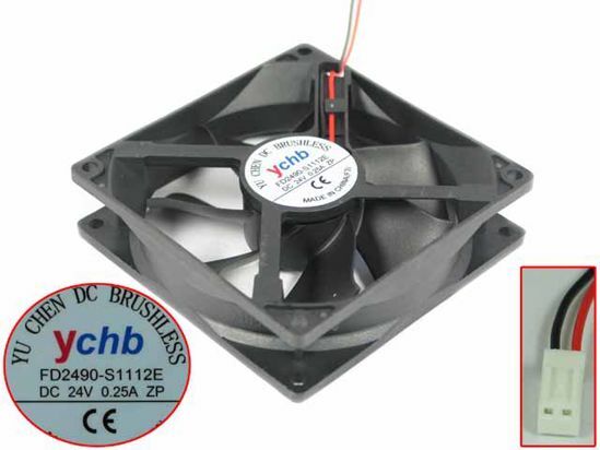 YChb FD2490-S1112E DC 24V 0.25A 90x90x25mm 2-Wire Server Cooling Fan