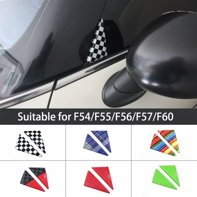 Adesivos decorativos para Mini Cooper F55, JCW um, porta, janela, canto, A-pilar, triângulo, área, guarnição, Shell, tampa, acessórios de carro