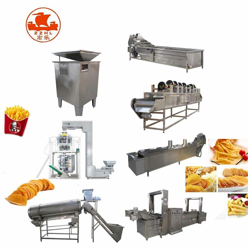 Batata frita batata frita máquina, linha de produção, baixo custo, tecnologia alemã