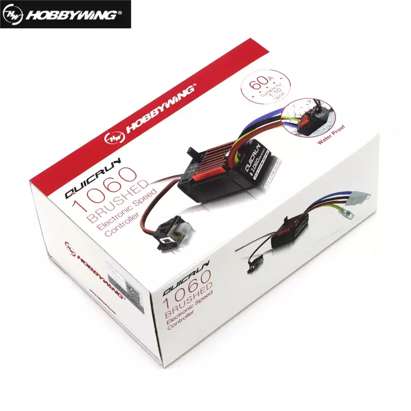 HobbyWing QuicRun 1060 브러시드 전자 속도 컨트롤러 ESC, 1:10 RC 자동차용 방수, 60A