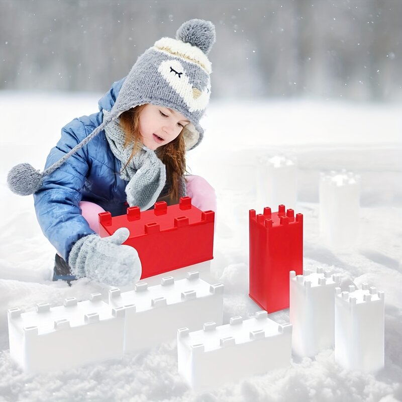 4pcs Snow Fort Building Block, Snow Brick Maker, Sand Castle Mold, Beach And Snow Toy