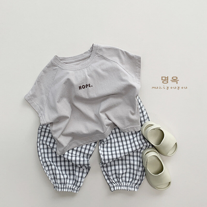2024 Summer New Children Casual Pants Baby Girls Plaid Mosquito Proof Pants Toddler Boys Thin Loose Trousers Kids Harem Pants