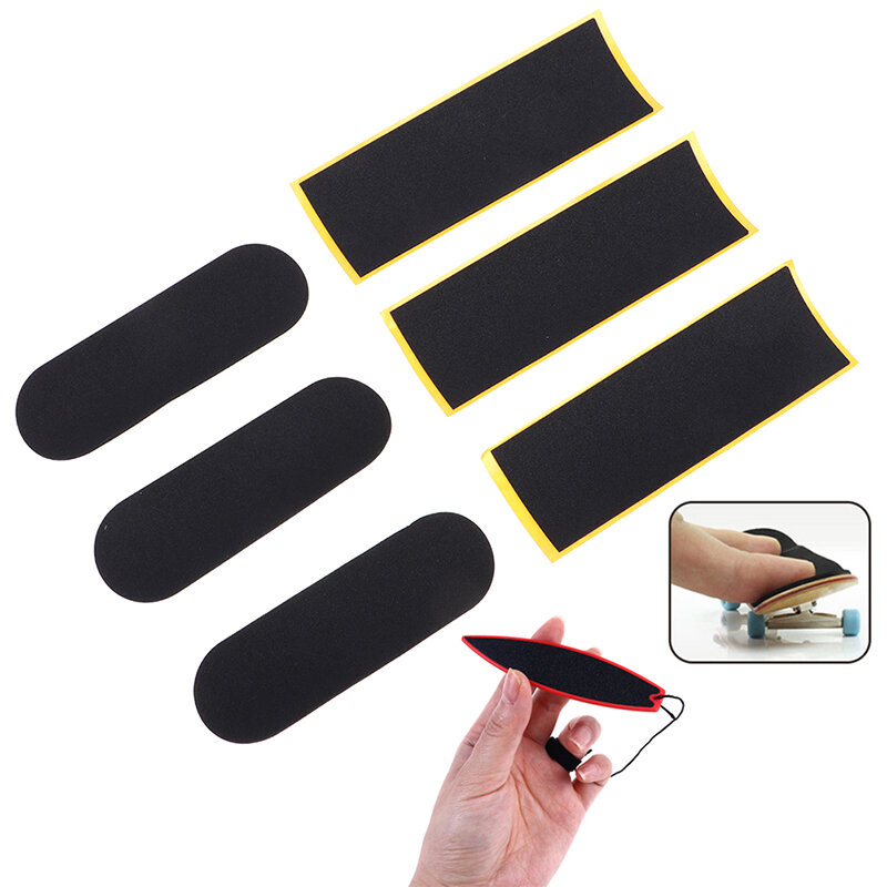 Black Fingerboard Deck Uncut Tape Adesivos, Espuma Grip, 2 Tamanho, 5Pcs