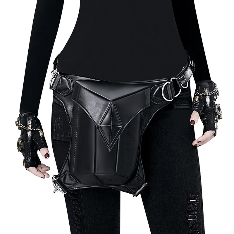 Ремень в стиле стимпанк женская сумка на Хэллоуин, Черная Женская Ретро сумка, женская сумка через плечо, Мужская Уличная поясная сумка, забавная сумка