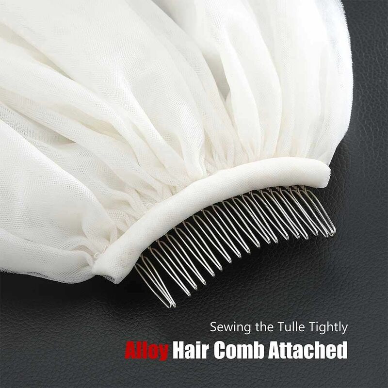 Аксессуары для волос Свадебные из фатина длиной 118 дюйма с расческой и милыми краями