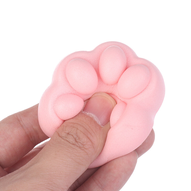 โมเดลใหม่ตีนแมวขนาดเล็กน่ารักสีชมพูเท้าแมวเด้งช้านุ่มใช้ดูดบีบคลายเครียดของเล่นปล่อยของเล่น