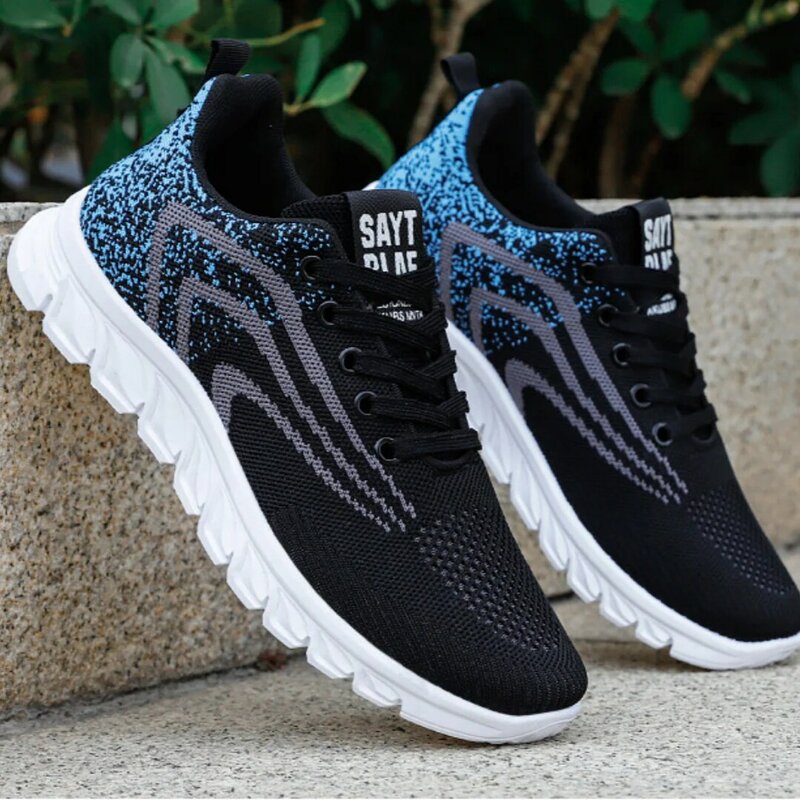 Мужская спортивная обувь, новая весенняя обувь для бега, дышащая Корейская версия тренда, модная обувь на шнуровке