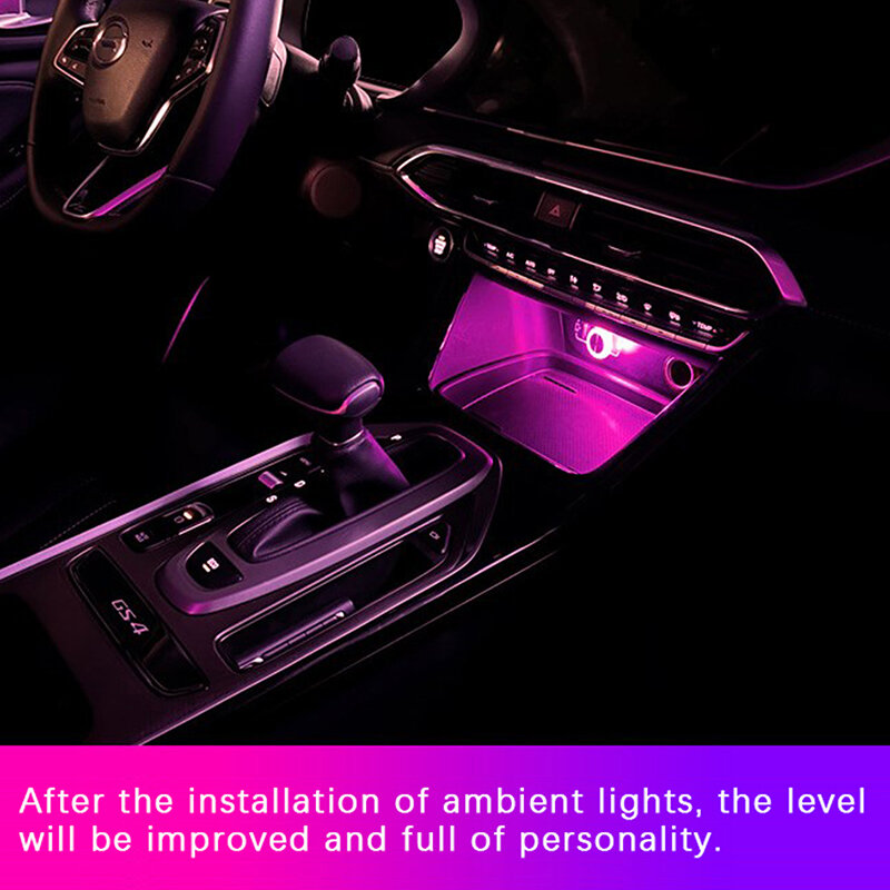 Światło klimatyczne USB samochodowe doprowadziły do kolorowej nocnej atmosfery samochodu dekoracja świetlna lampa domowa w pomieszczeniach