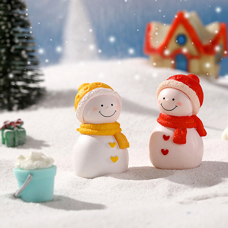 1 Stuk Poppenhuis Sneeuwpop Sjaal Miniatuur Kerstboom Sneeuwpop Decor Ornament Slee Micro Landschap Sneeuwscene Nieuwjaar Decor