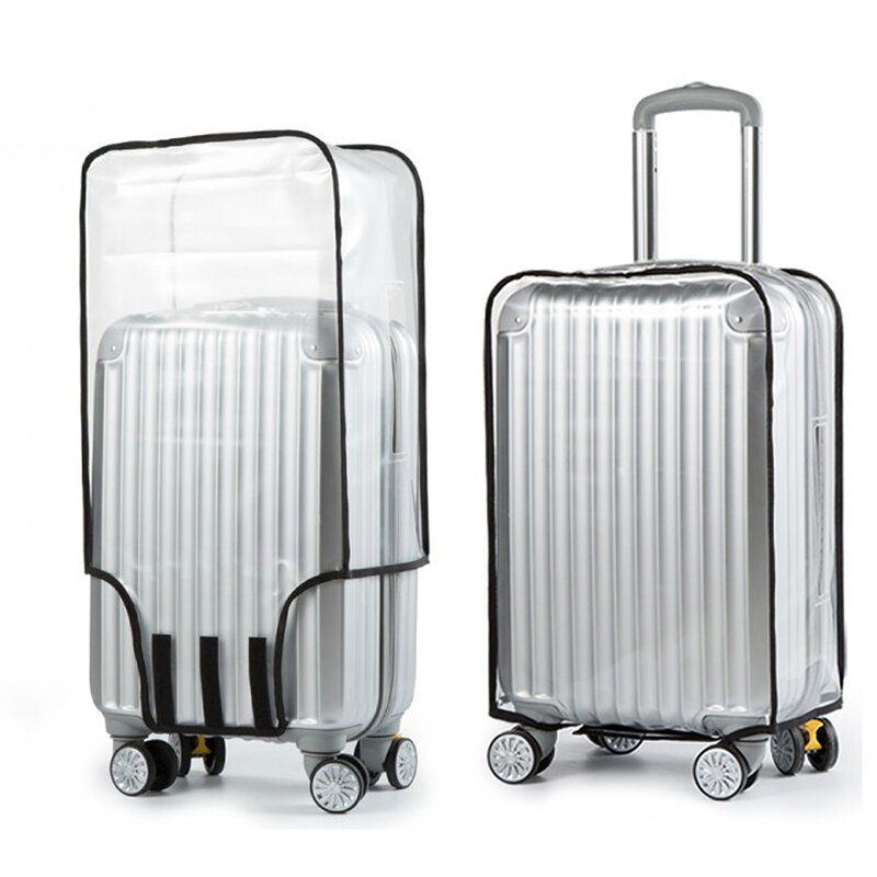 Capa protetora de bagagem transparente completa engrossar capa protetora de mala de pvc capa de bagagem de rolamento