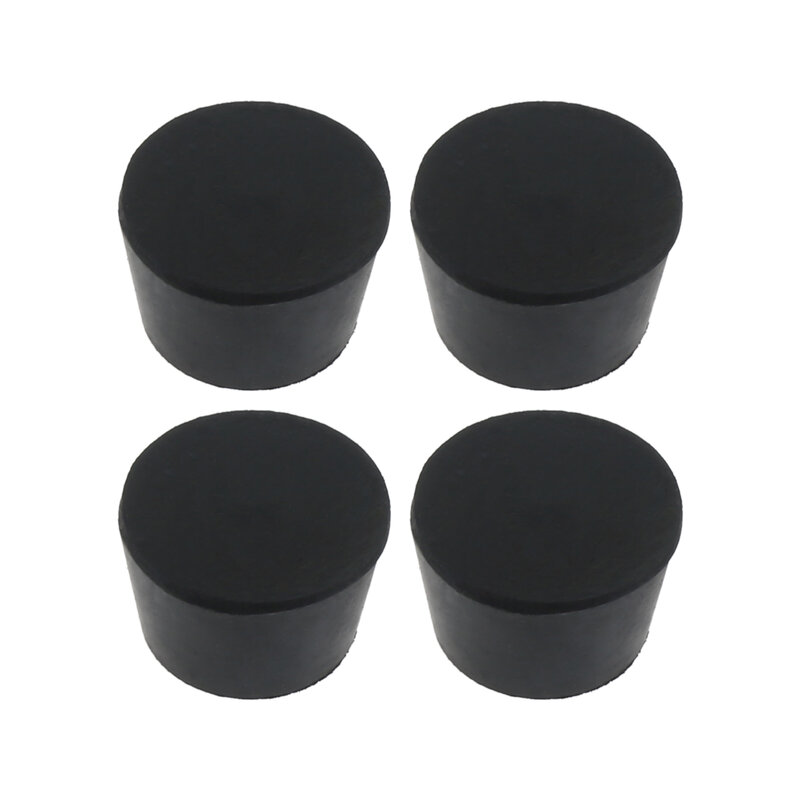 4pcs Black Rubber Feet Bumper Pads Cone-shape Furniture Legs Floor Protector 16mm/24mm Recessed Anti-slip Cabinet Table Chair