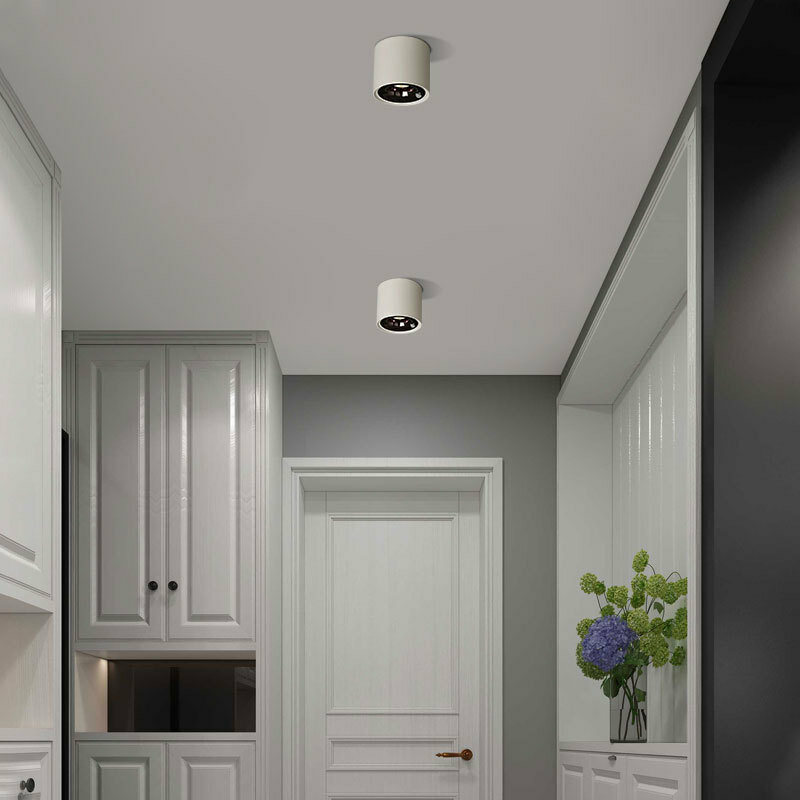 Nordycki współczesny reflektor sufitowy LED kuchenny w salonie z oświetleniem w trzech kolorach światła LED typu Downlight konwersja oświetlenia wewnętrznego